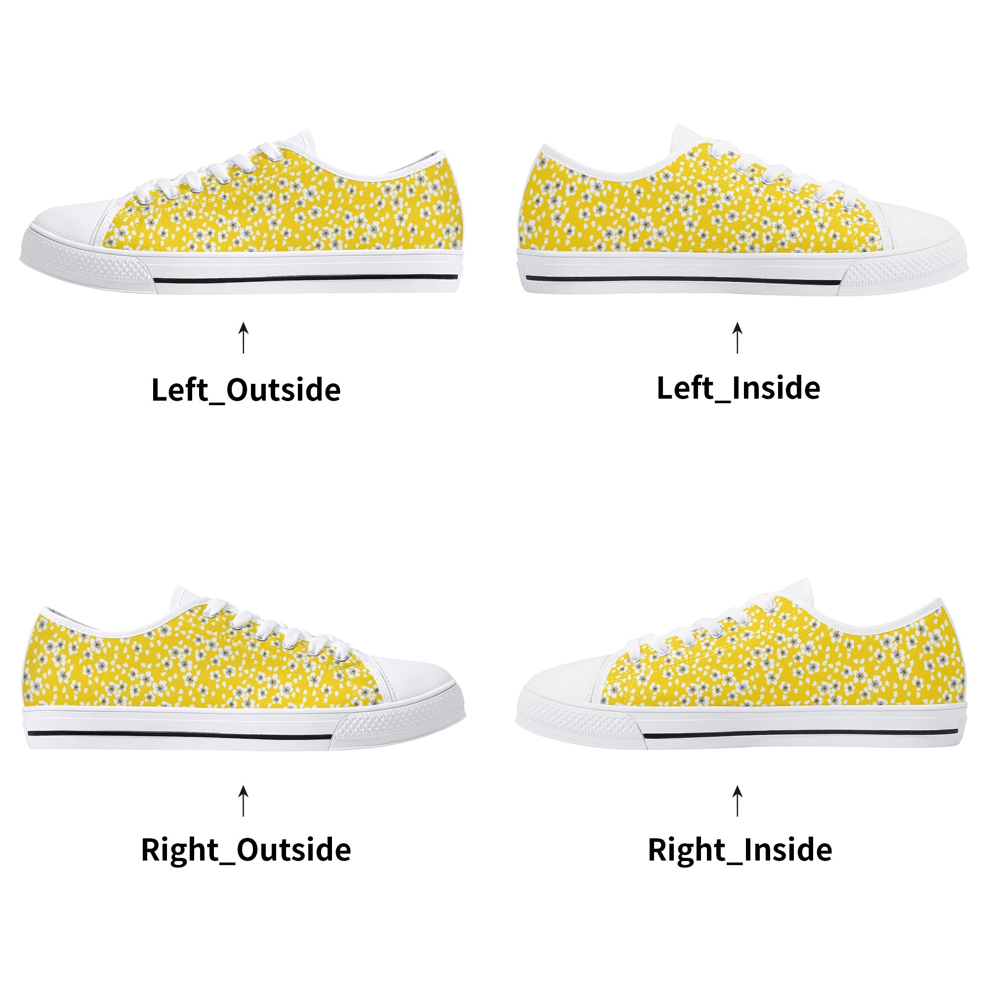 Zapatos de lona ligeros y bajos para mujer - Amarillo Sakura