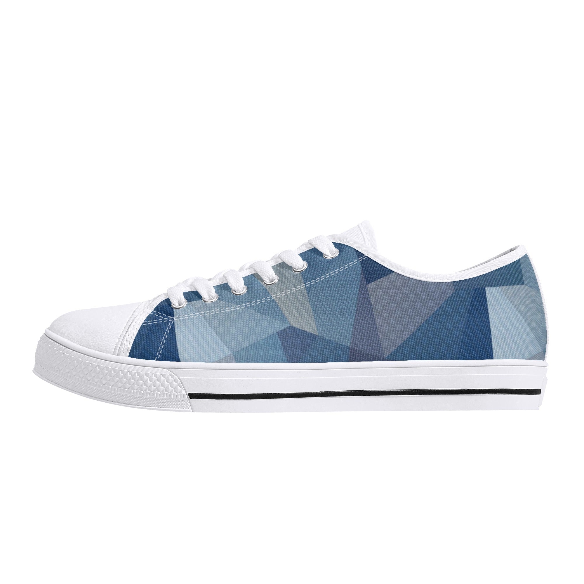 Chaussures basses légères en toile pour femmes - Patchwork Denim