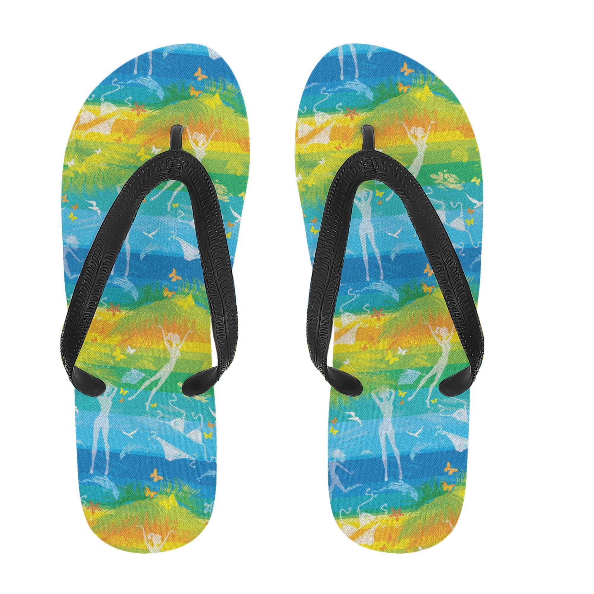 Womens Flip Flops - Frolic by the Seashore