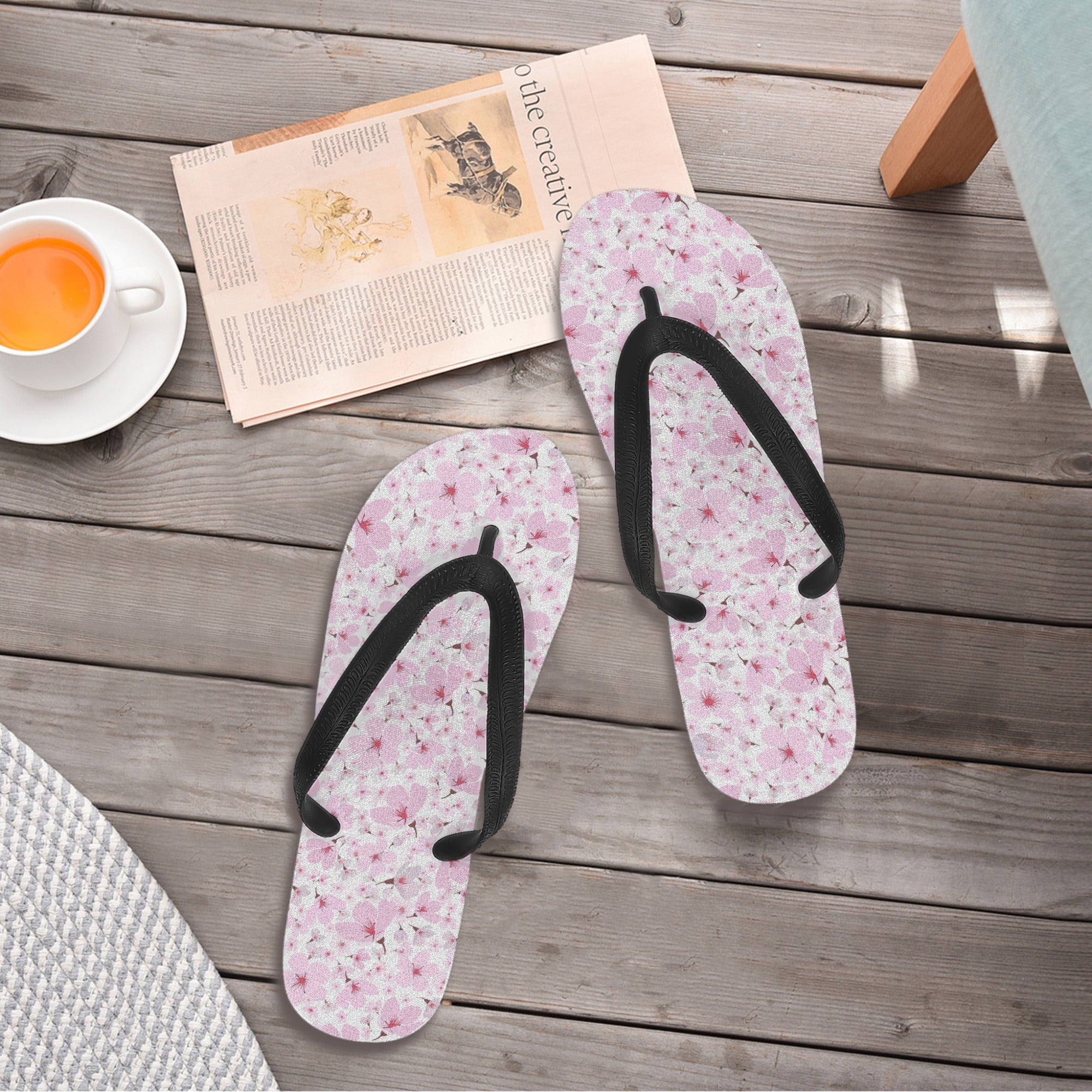 Womens Flip Flops - Cherry Blossoms