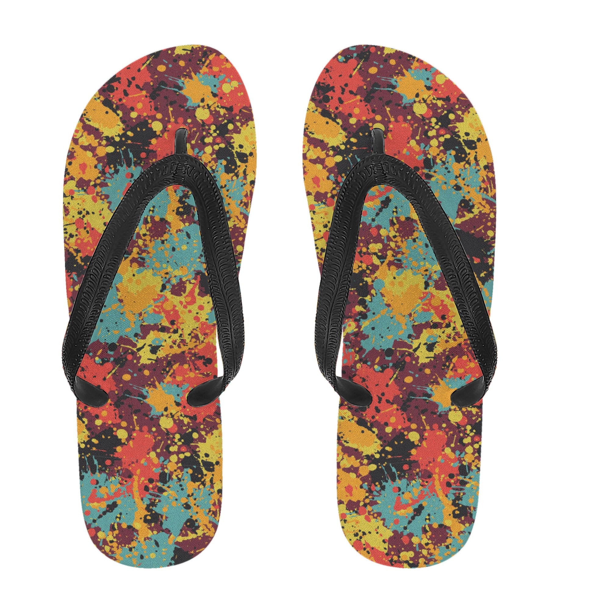 Mens Flip Flops - Paint Splatter