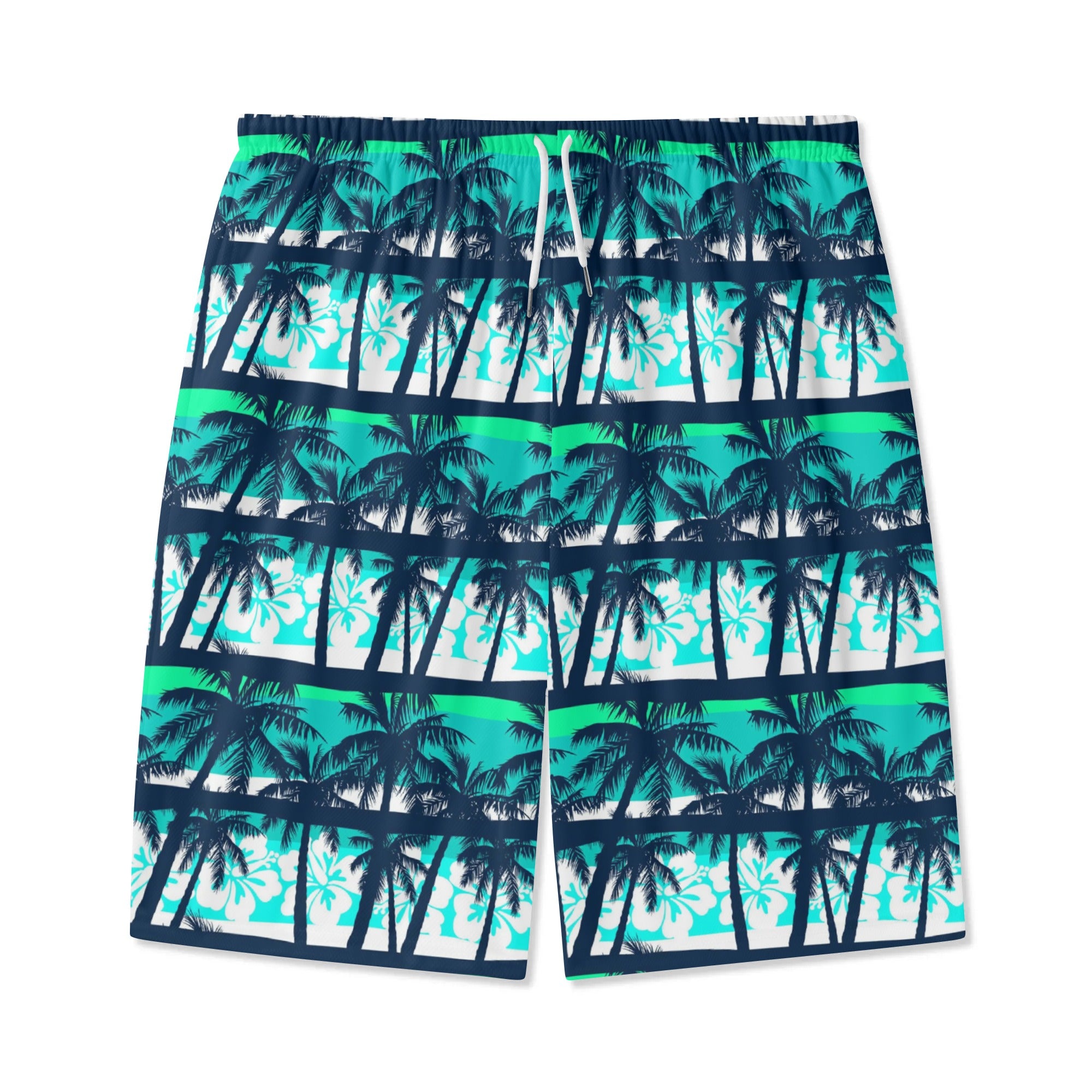 Shorts de playa ligeros para jóvenes - Tropical Palms Aqua