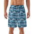 Mens Lightweight Hawaiian Beach Shorts - Summer by the Sea (Blue)