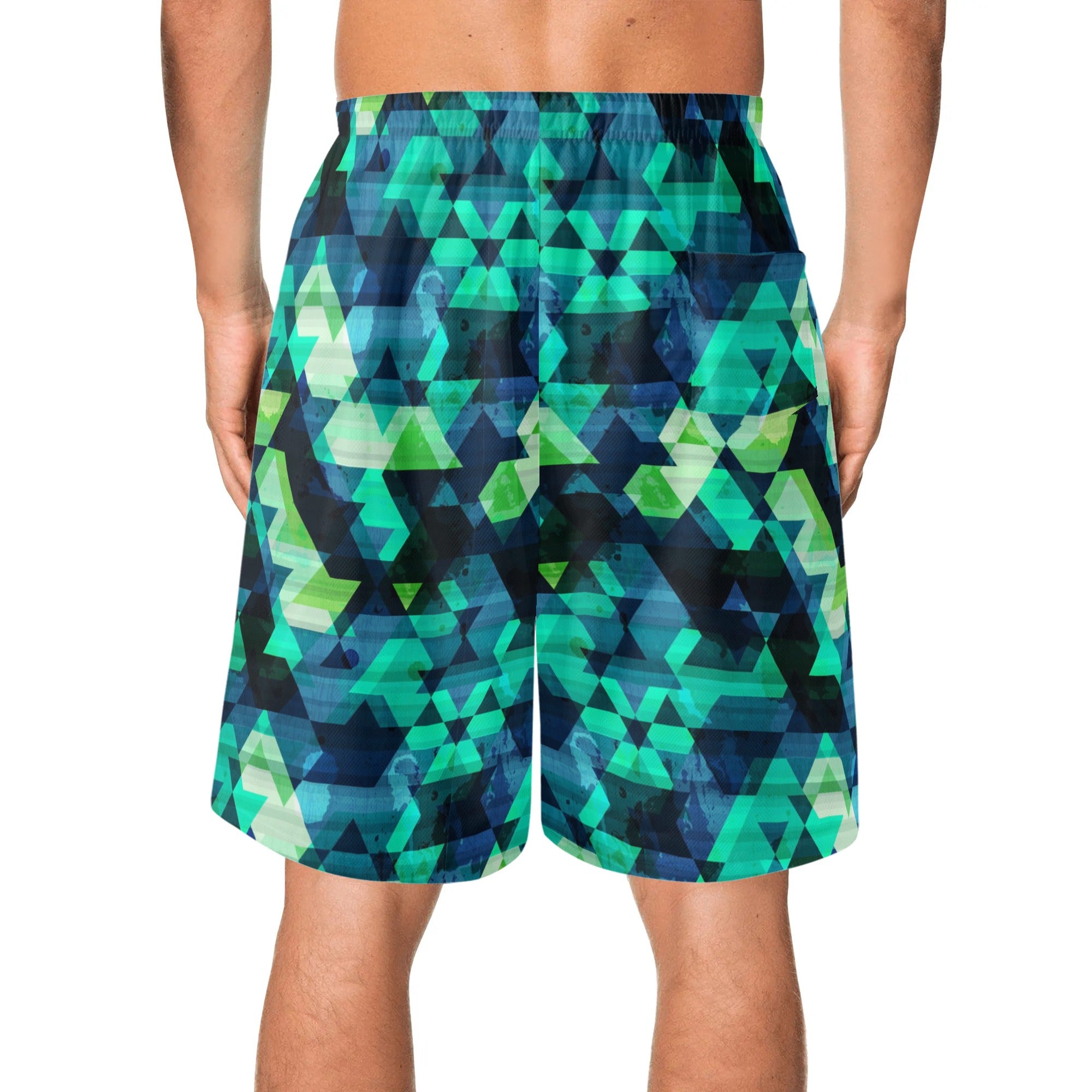 Mens Lightweight Hawaiian Beach Shorts - Netrunner
