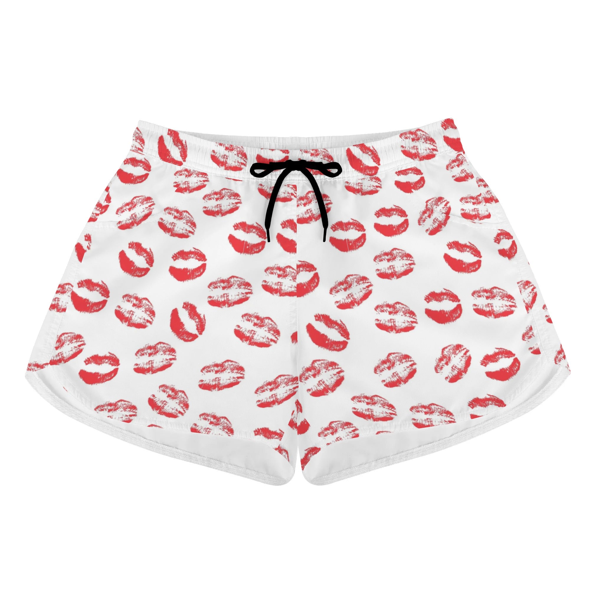 Shorts de playa estampados para mujer - Lipstick Kisses