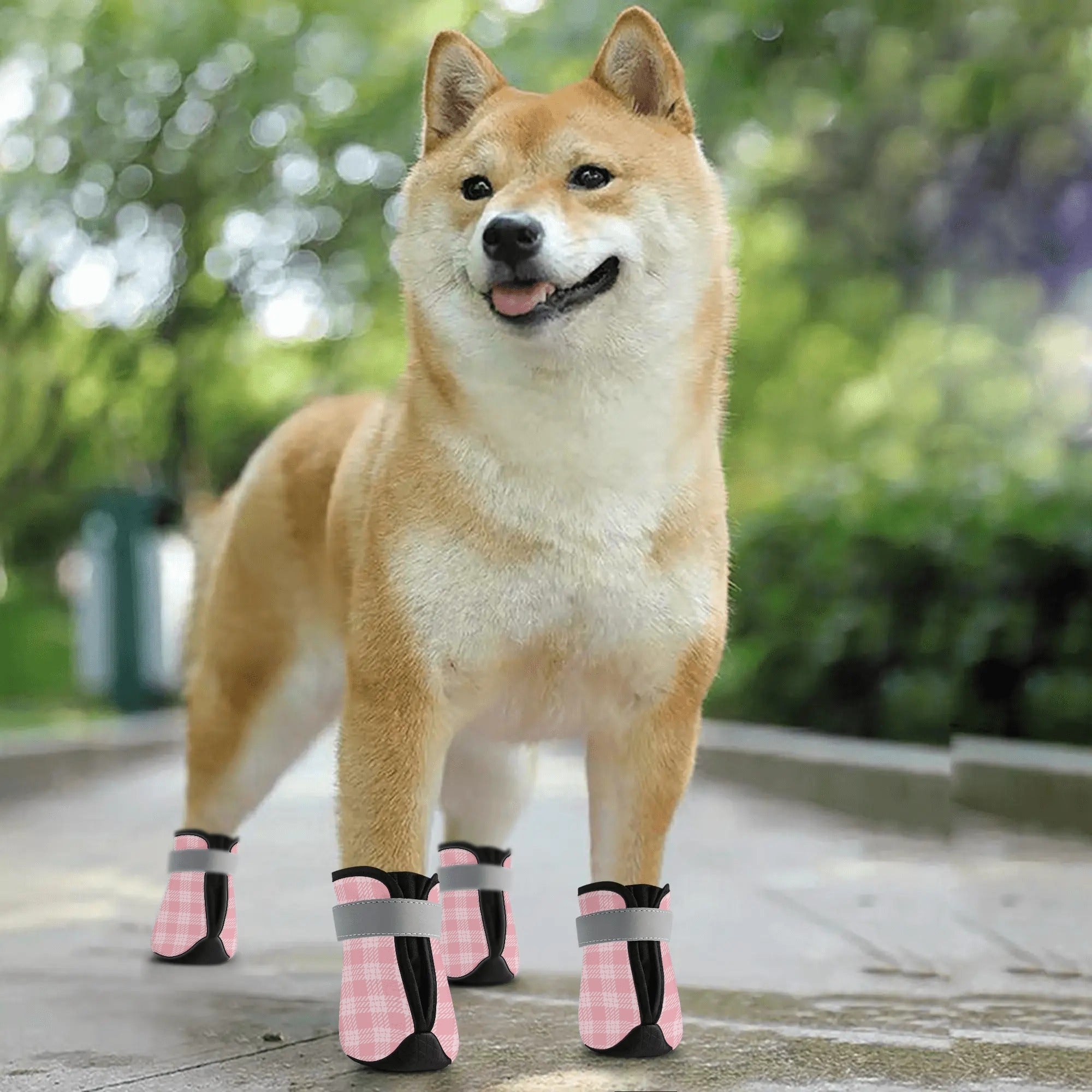 Calcetines antideslizantes para perros - Cuadros rosas