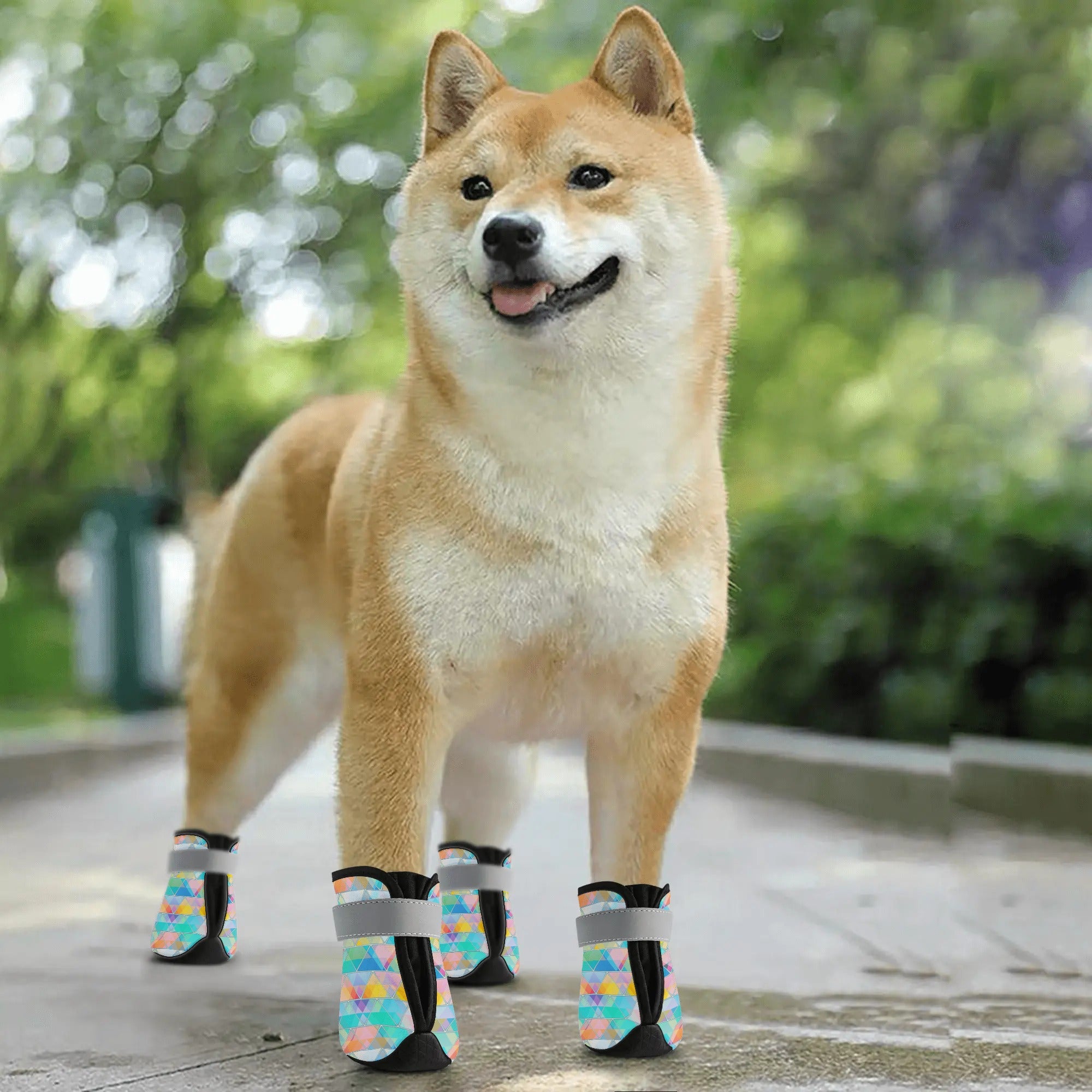 Non-Slip Dog Socks - Pastel Triangles