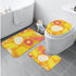 Three-Piece Bath Mat Set - Tropical Print in Papaya