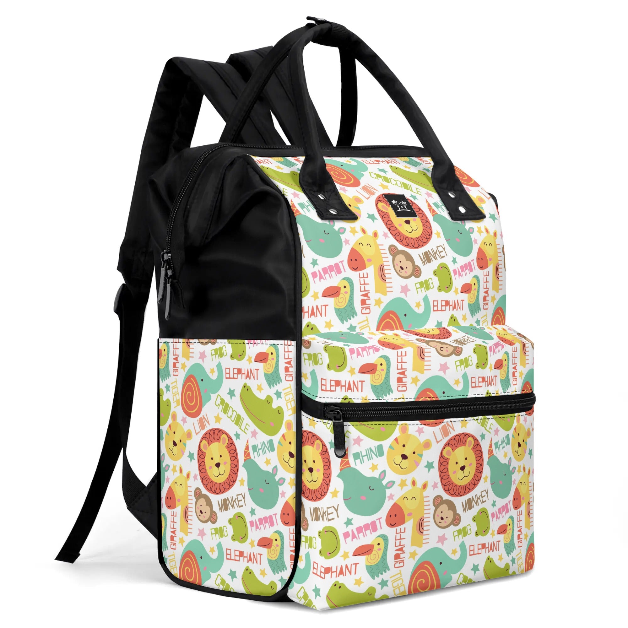 Large Capacity Diaper Backpack - Whos Who at the Zoo
