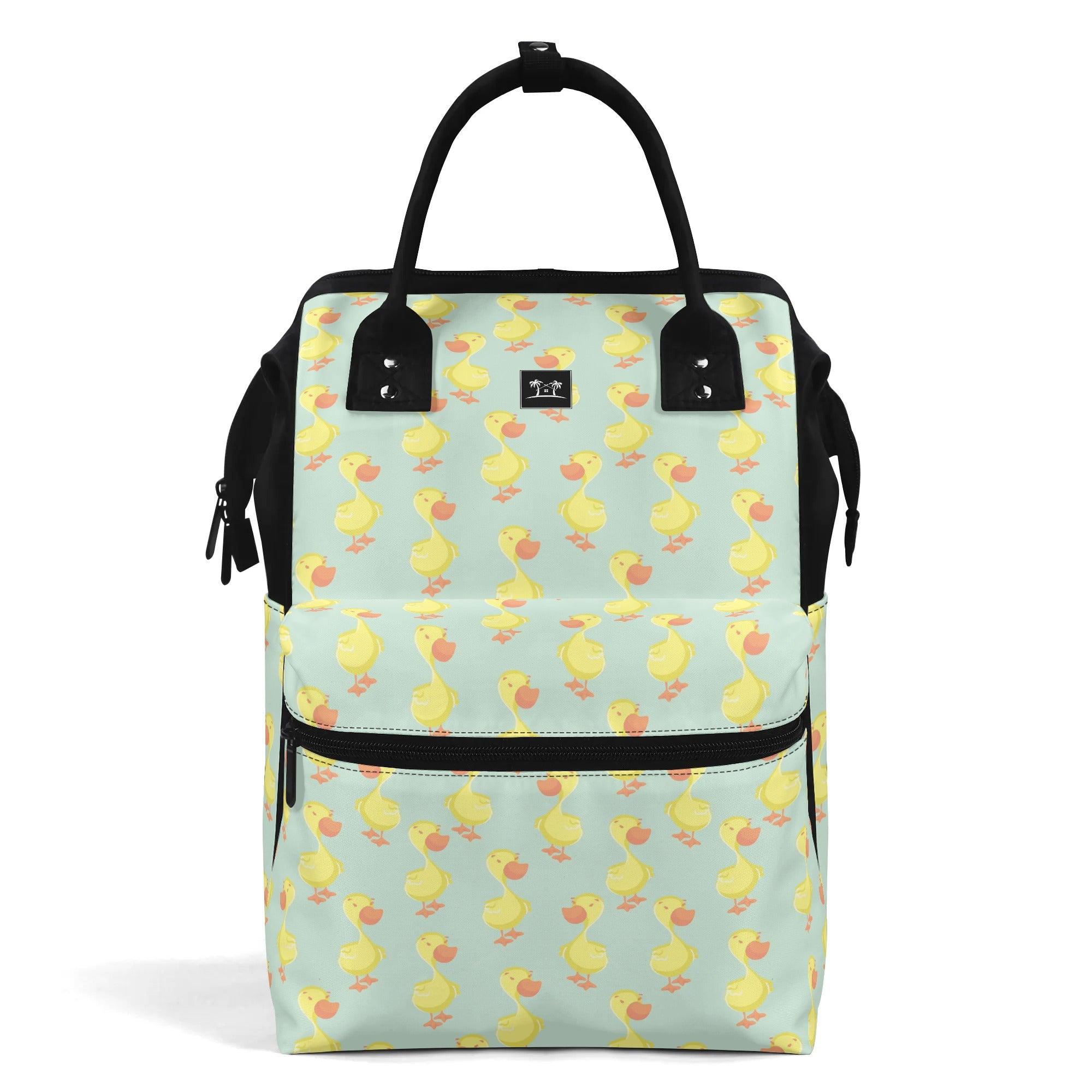 Large Capacity Diaper Backpack - Ducks in a Row (Mint)