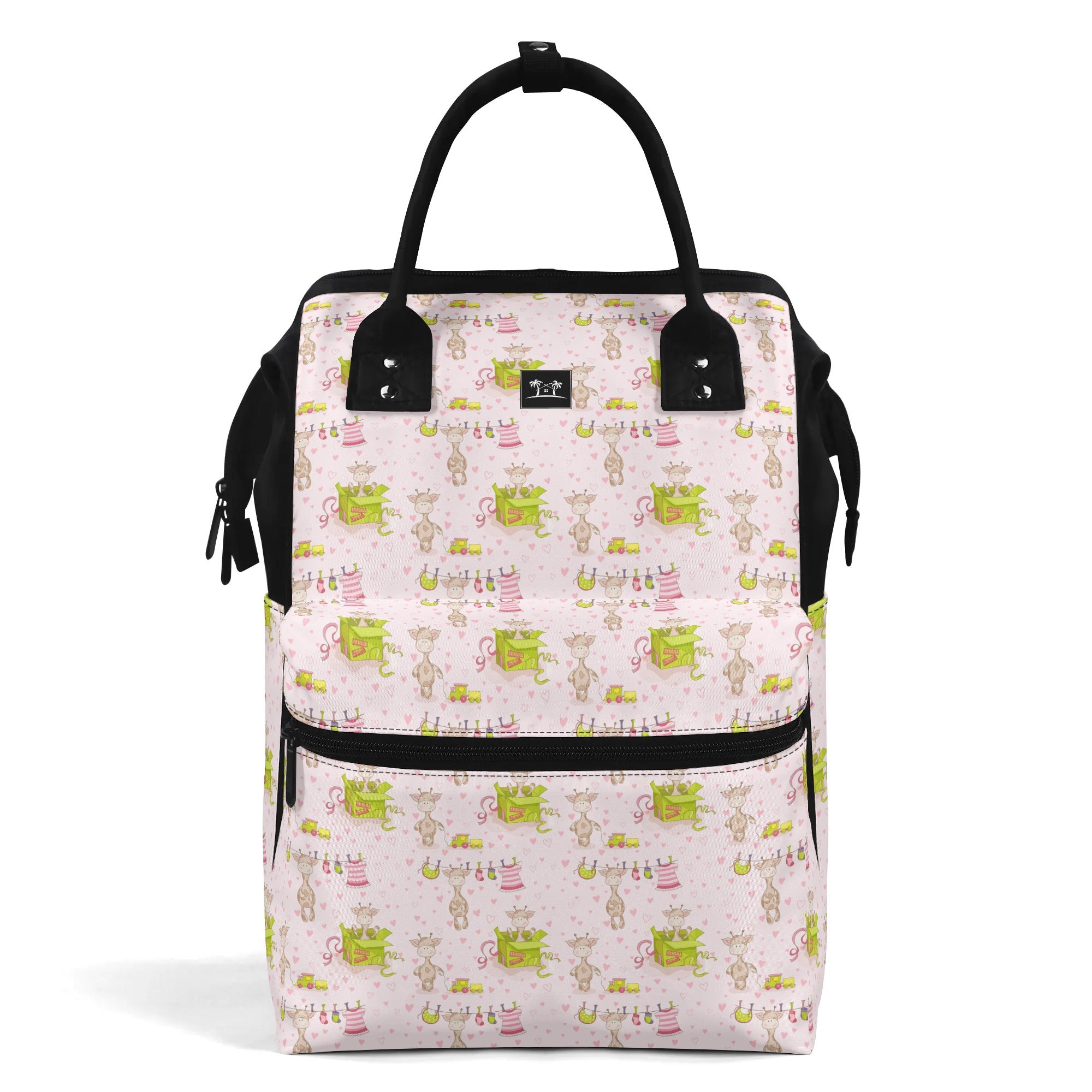 Large Capacity Diaper Backpack - Baby Giraffe (Pink)