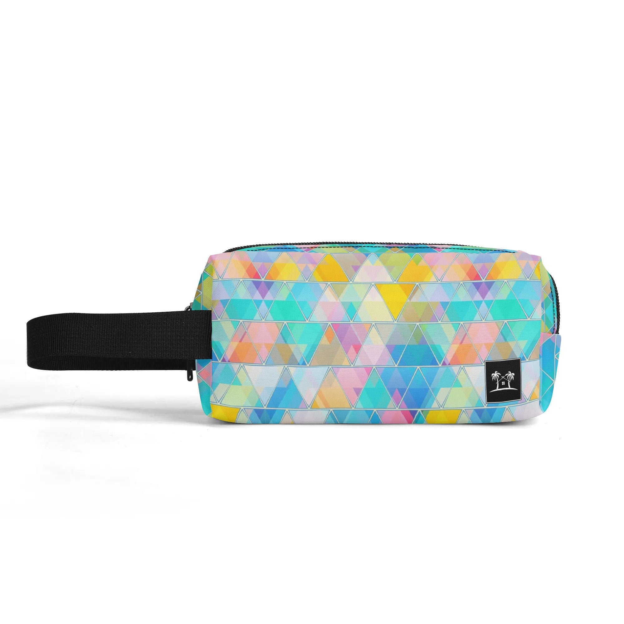 Printed Polyester Wristlet Purse - Pastel Triangles