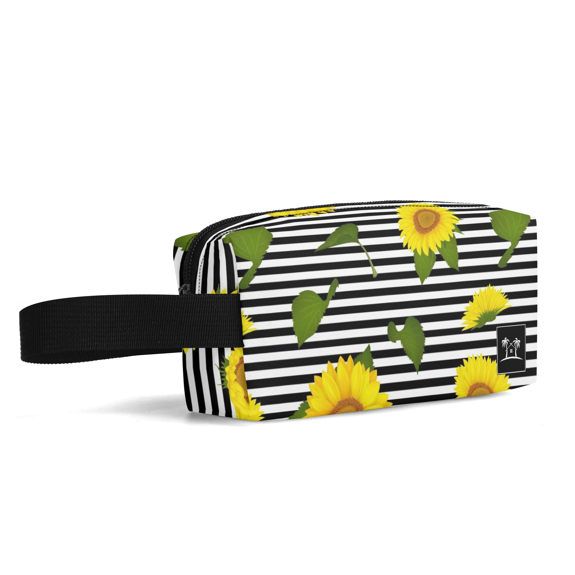 Printed Polyester Wristlet Purse - Sunflowers & Stripes