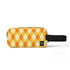 Printed Polyester Wristlet Purse - Orange Argyle