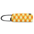 Printed Polyester Wristlet Purse - Orange Argyle