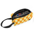 Printed Polyester Wristlet Purse - Orange Argyle