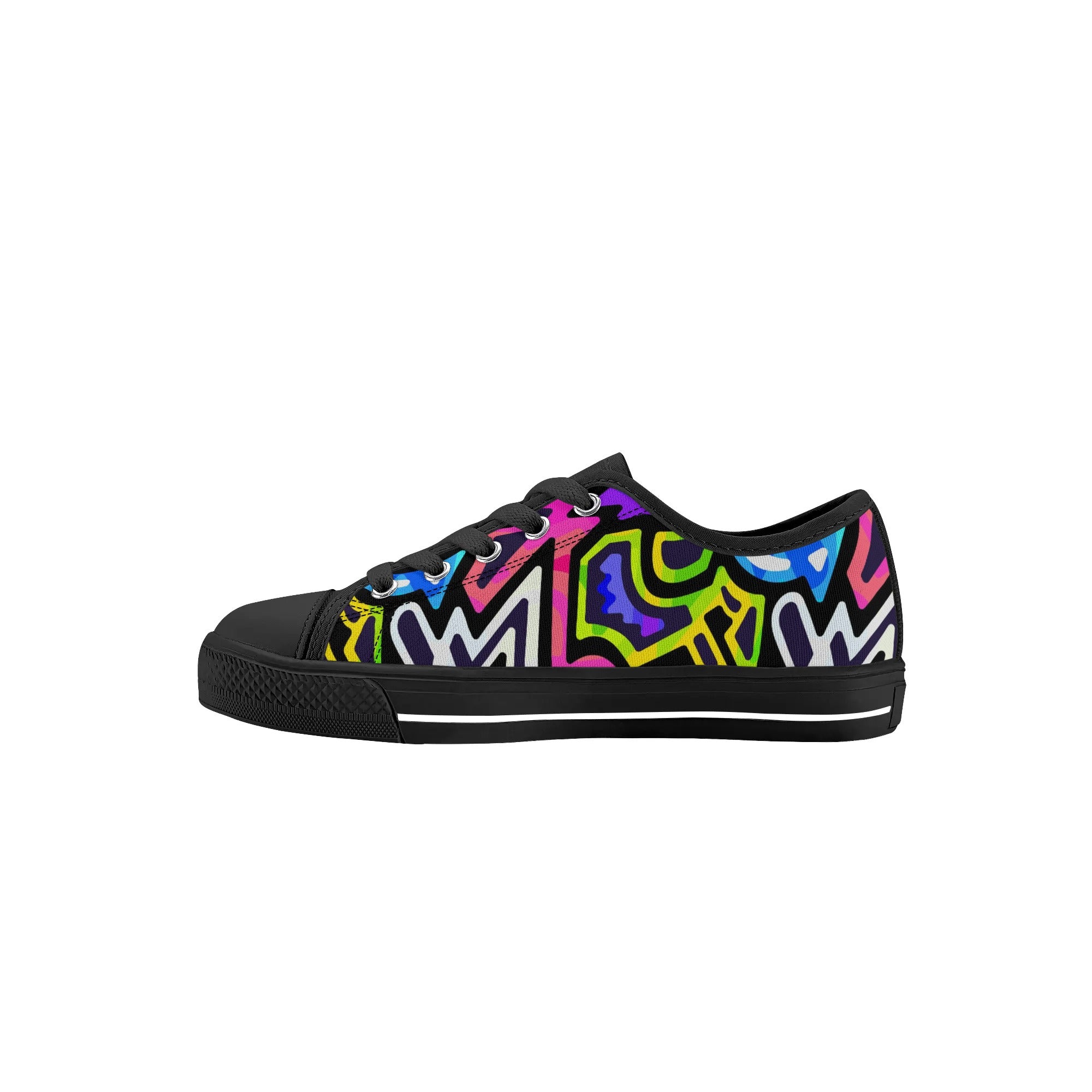 Chaussures basses en toile pour enfants - Neon Graffiti