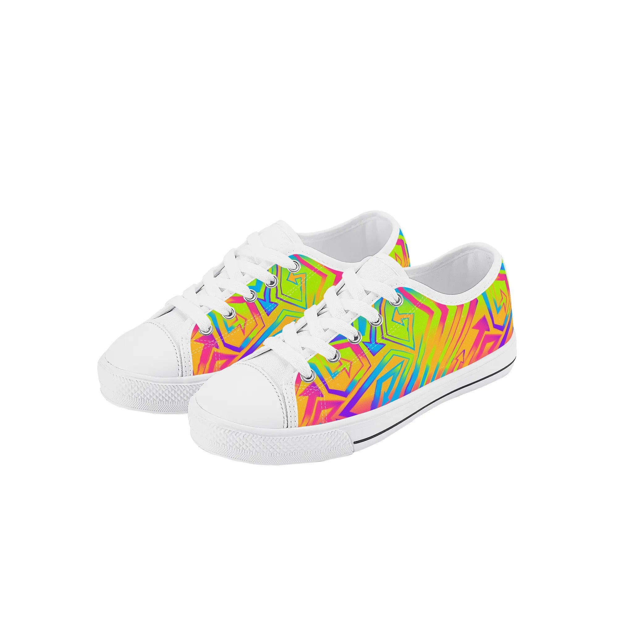 Kids Low Top Canvas Shoes - Holographic