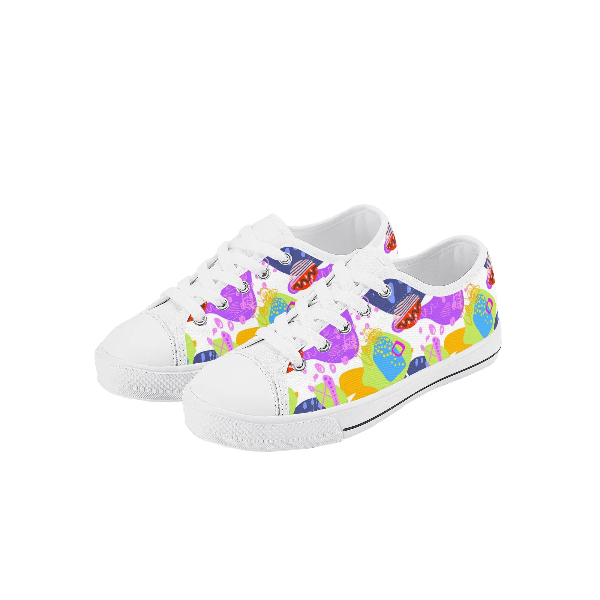 Kids Low Top Canvas Shoes - Abstract Doodles