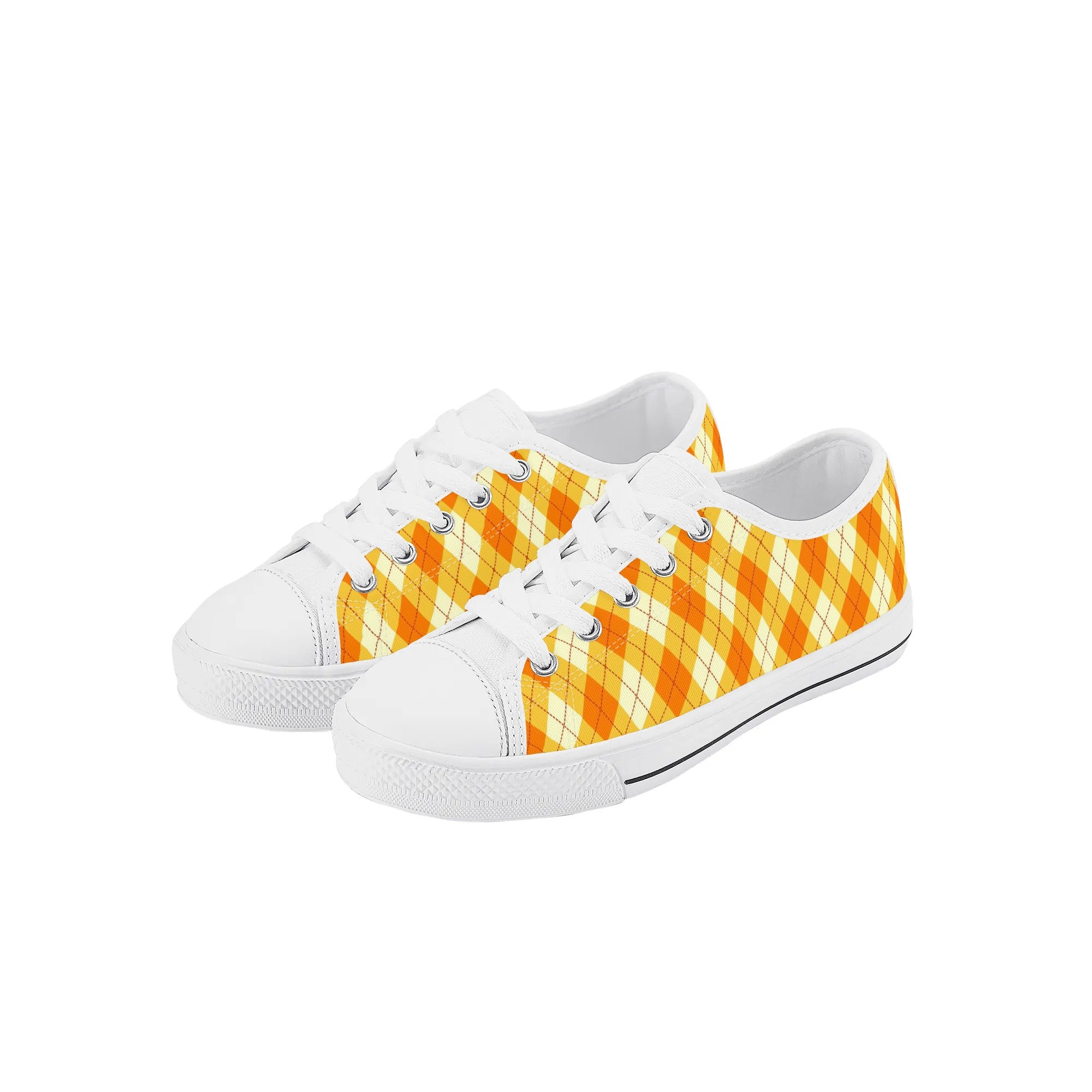 Zapatos de lona bajos para niños - Naranja Argyle