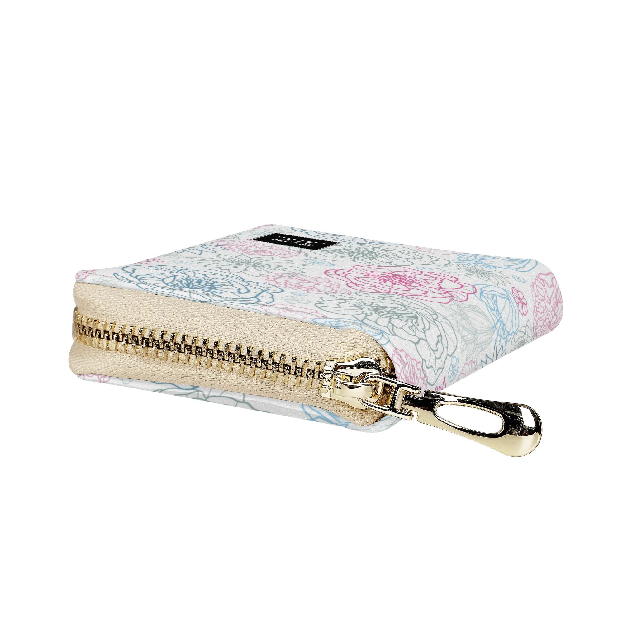 Womens Zippered Card Holder - Flower Power