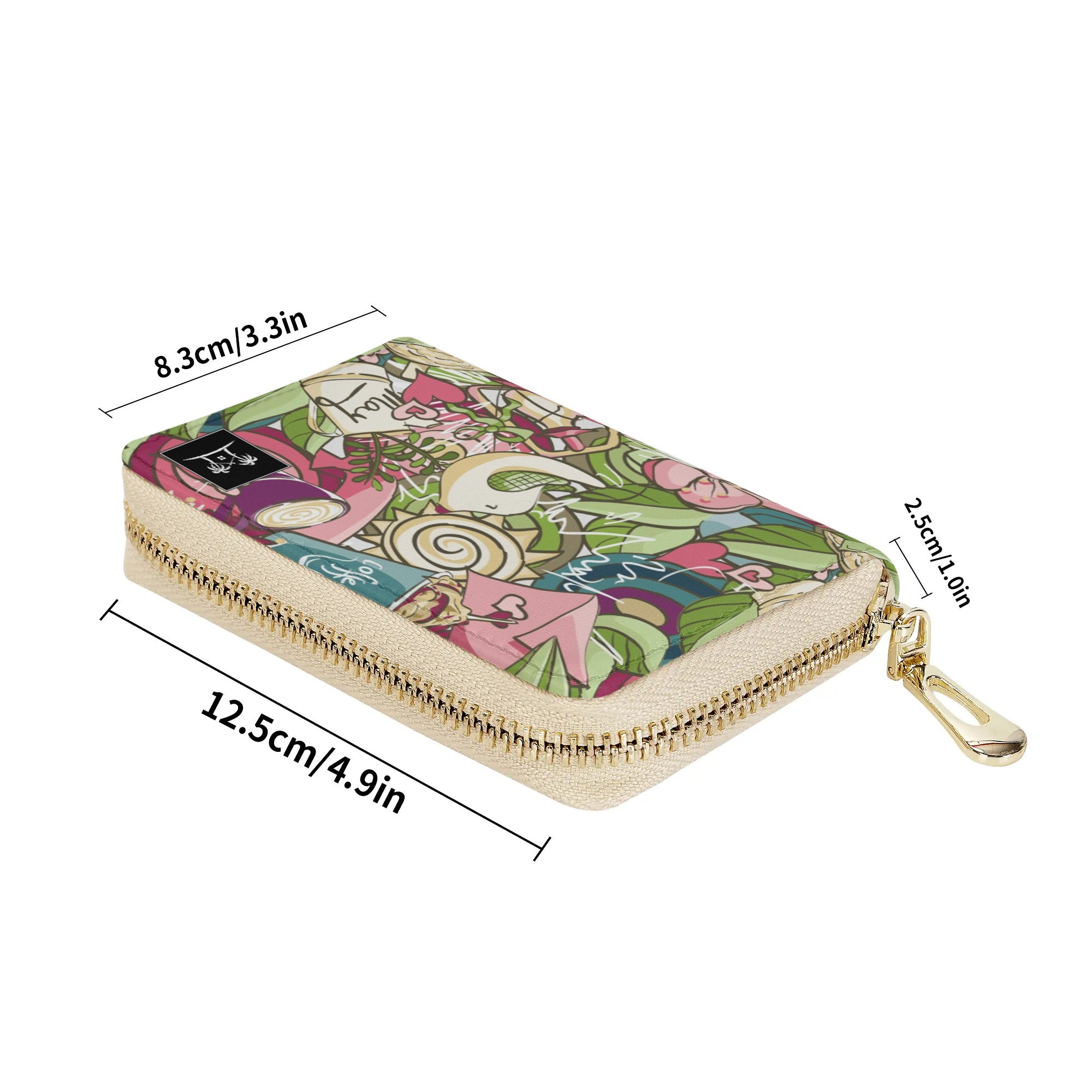 Womens Zippered Card Holder - Coffee Shop