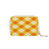 Womens Zippered Card Holder - Orange Argyle