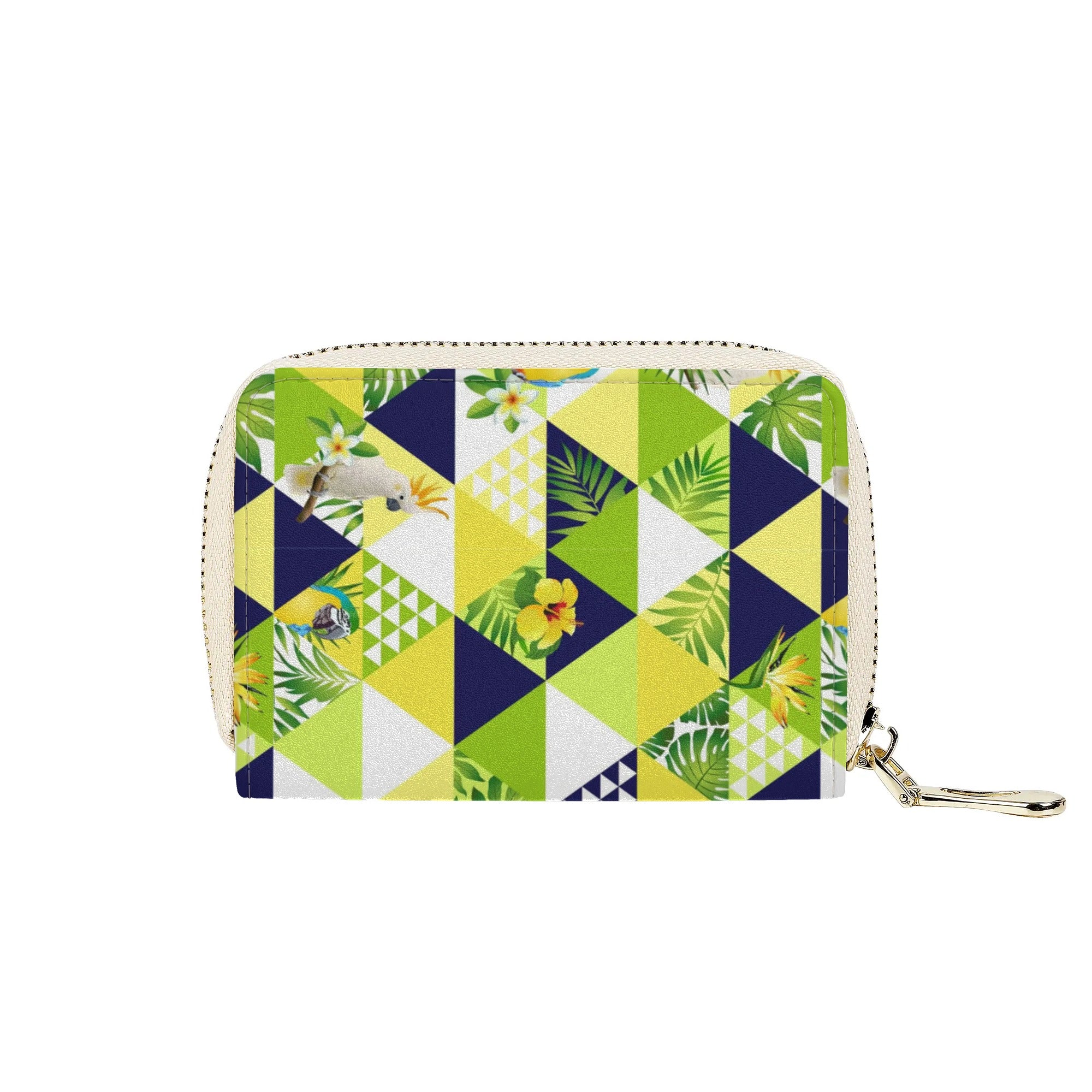 Womens Zippered Card Holder - Tropical Triangles