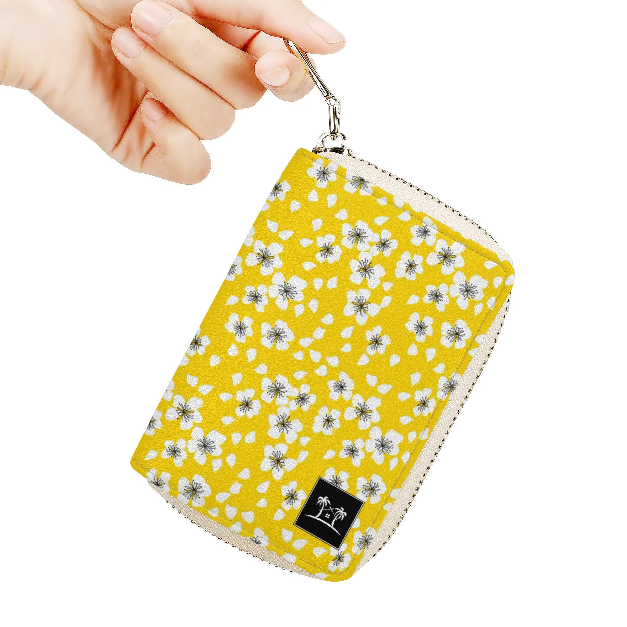 Womens Zippered Card Holder - Sakura in Yellow