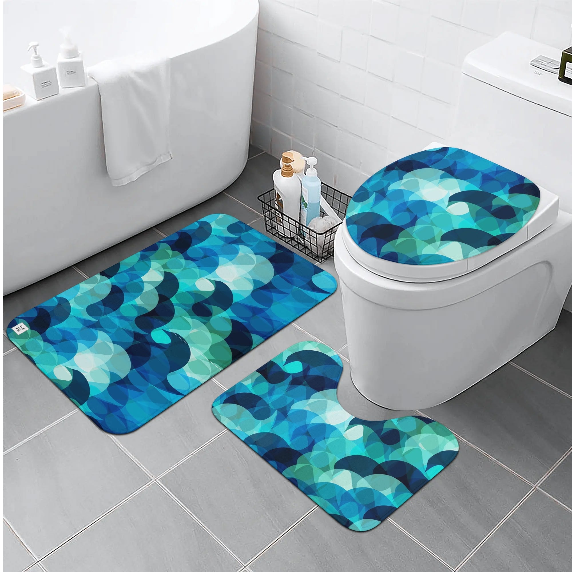 Three-Piece Bath Mat Set - Mermaid Scales