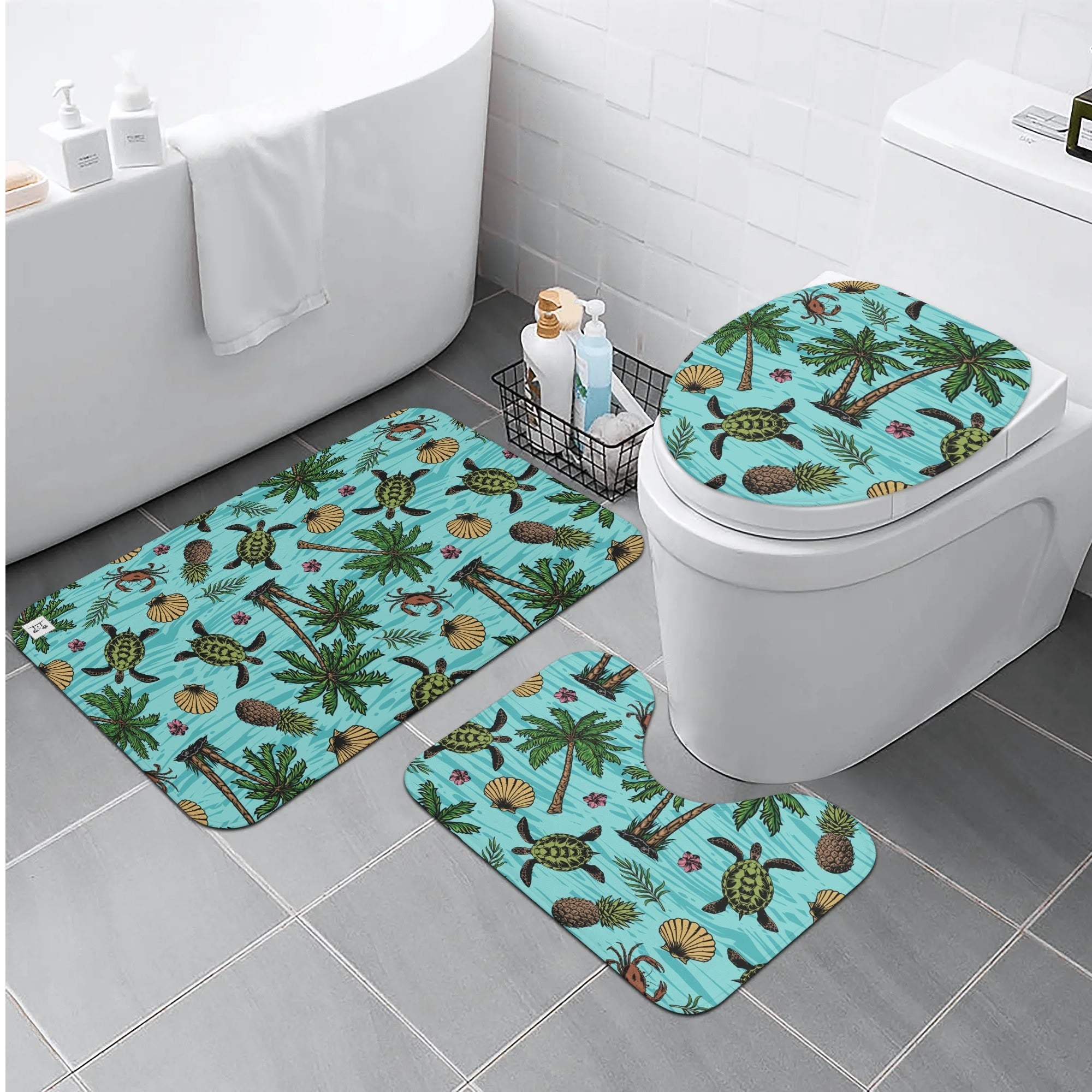 Three-Piece Bath Mat Set - Turtle Beach