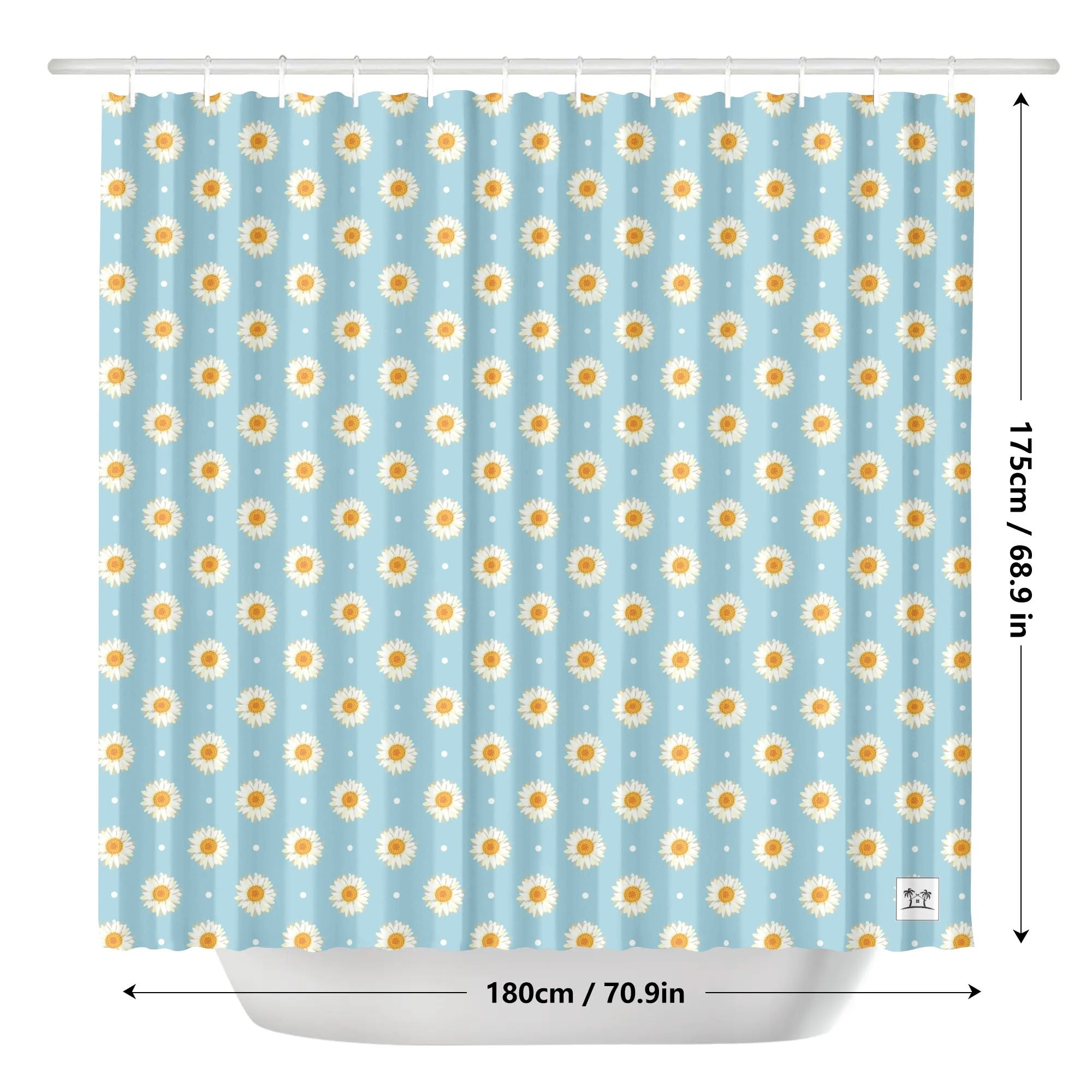 Waterproof Shower Curtain - Daisy Dots