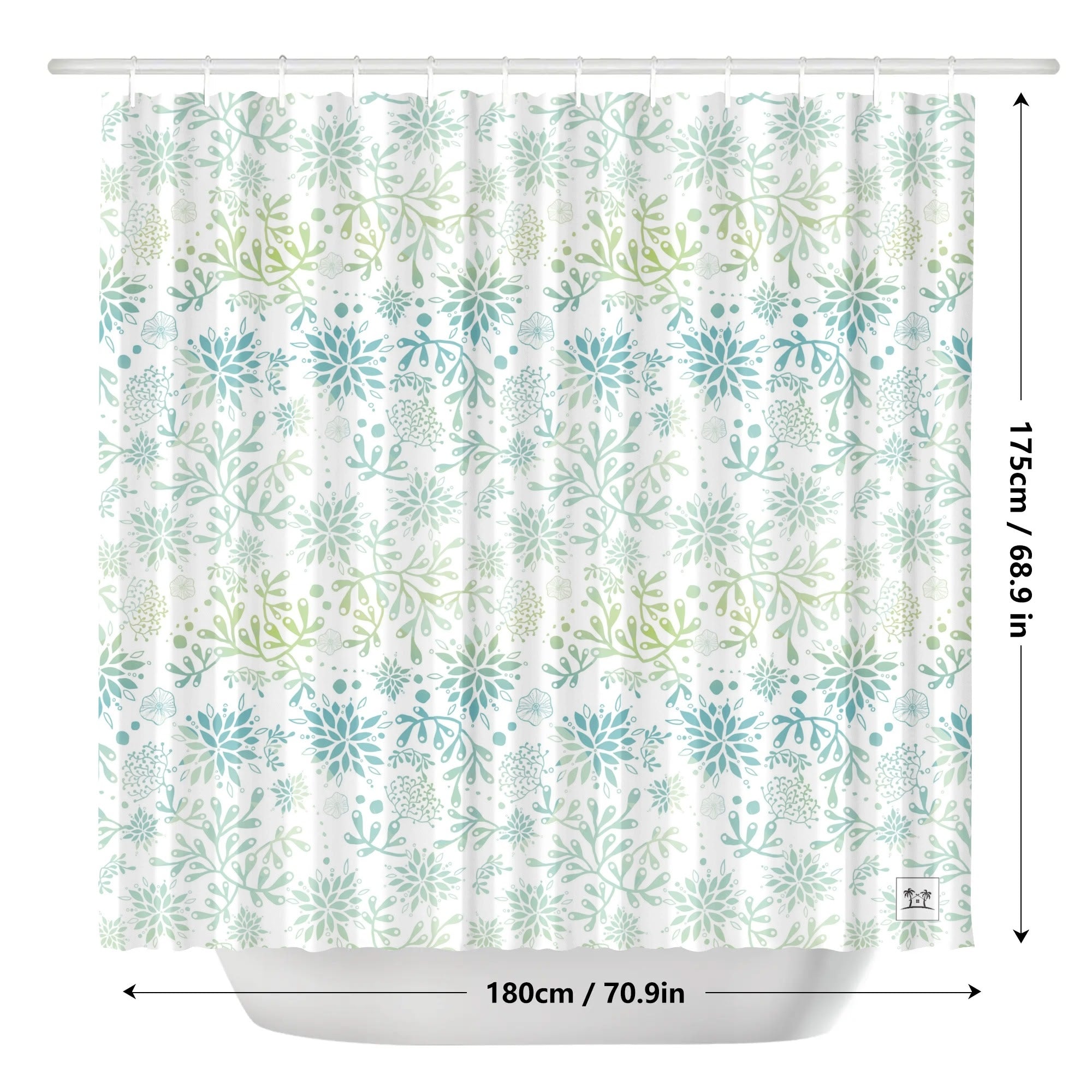 Waterproof Shower Curtain - Seaweed