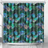 Waterproof Shower Curtain - Tropical Print in Peacock