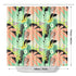 Waterproof Shower Curtain - Tropical Print in Melon