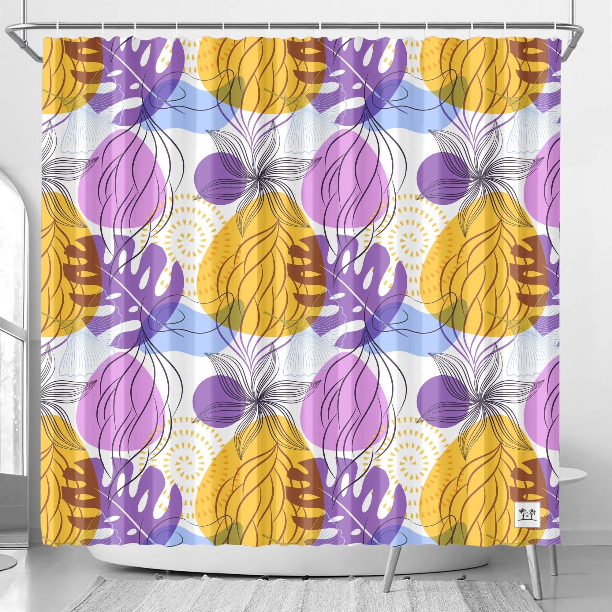 Waterproof Shower Curtain - Botany in Purple