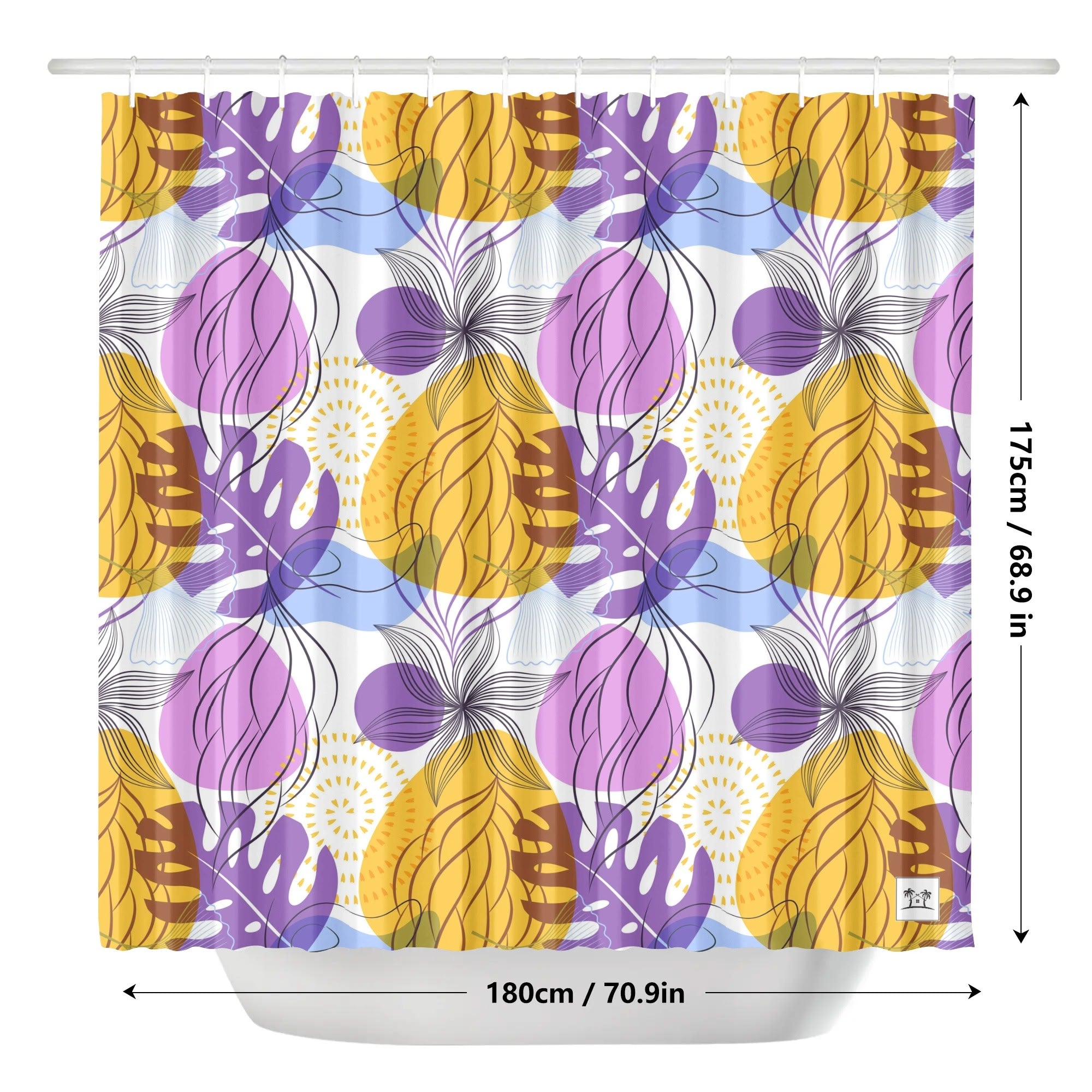 Waterproof Shower Curtain - Botany in Purple