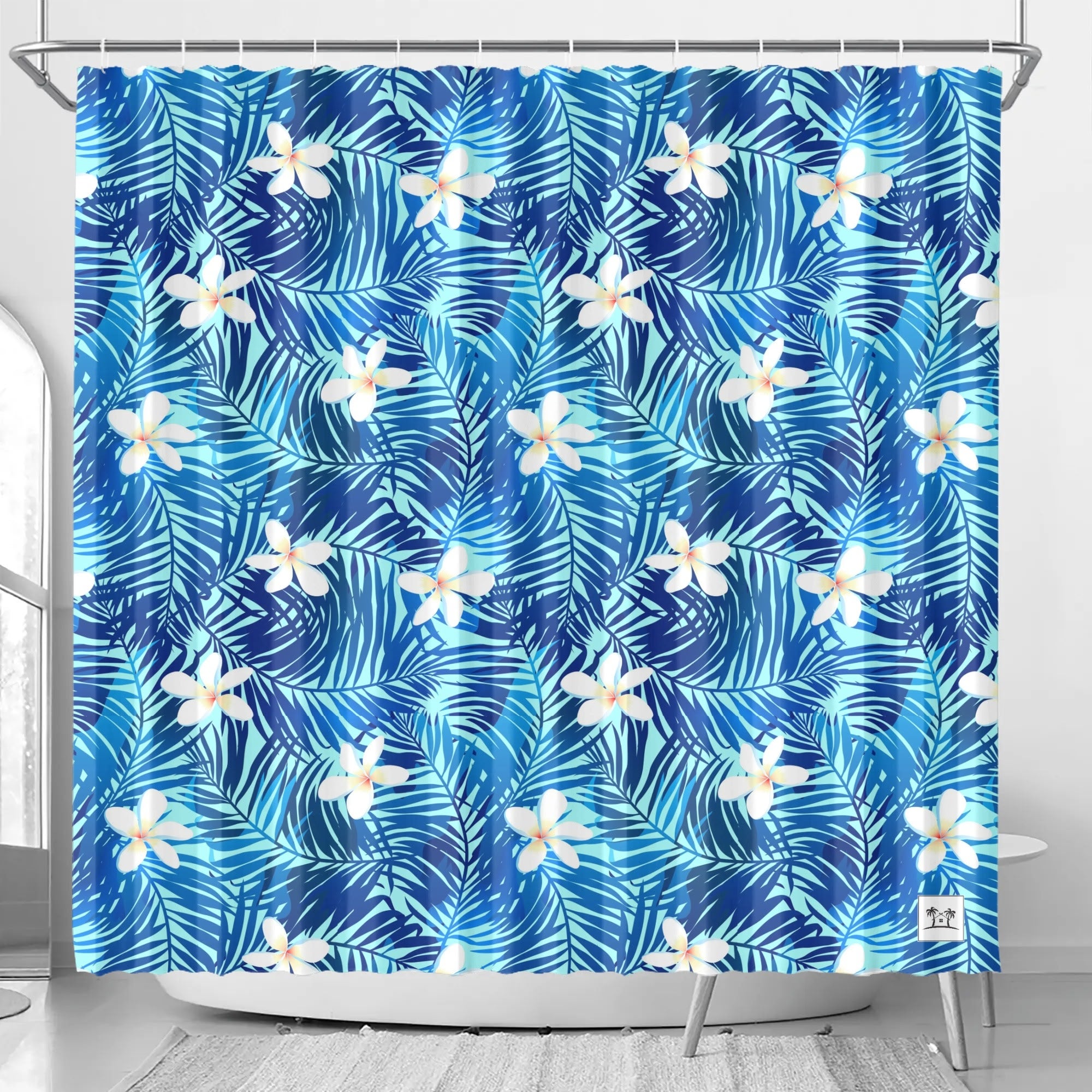 Waterproof Shower Curtain - Plumeria & Palms