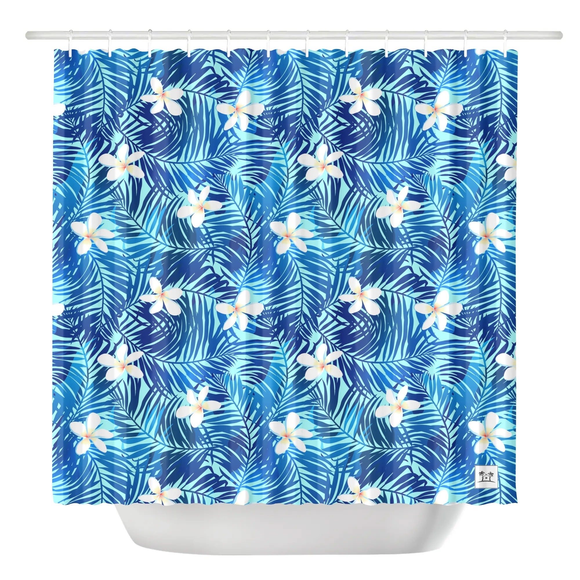 Waterproof Shower Curtain - Plumeria & Palms