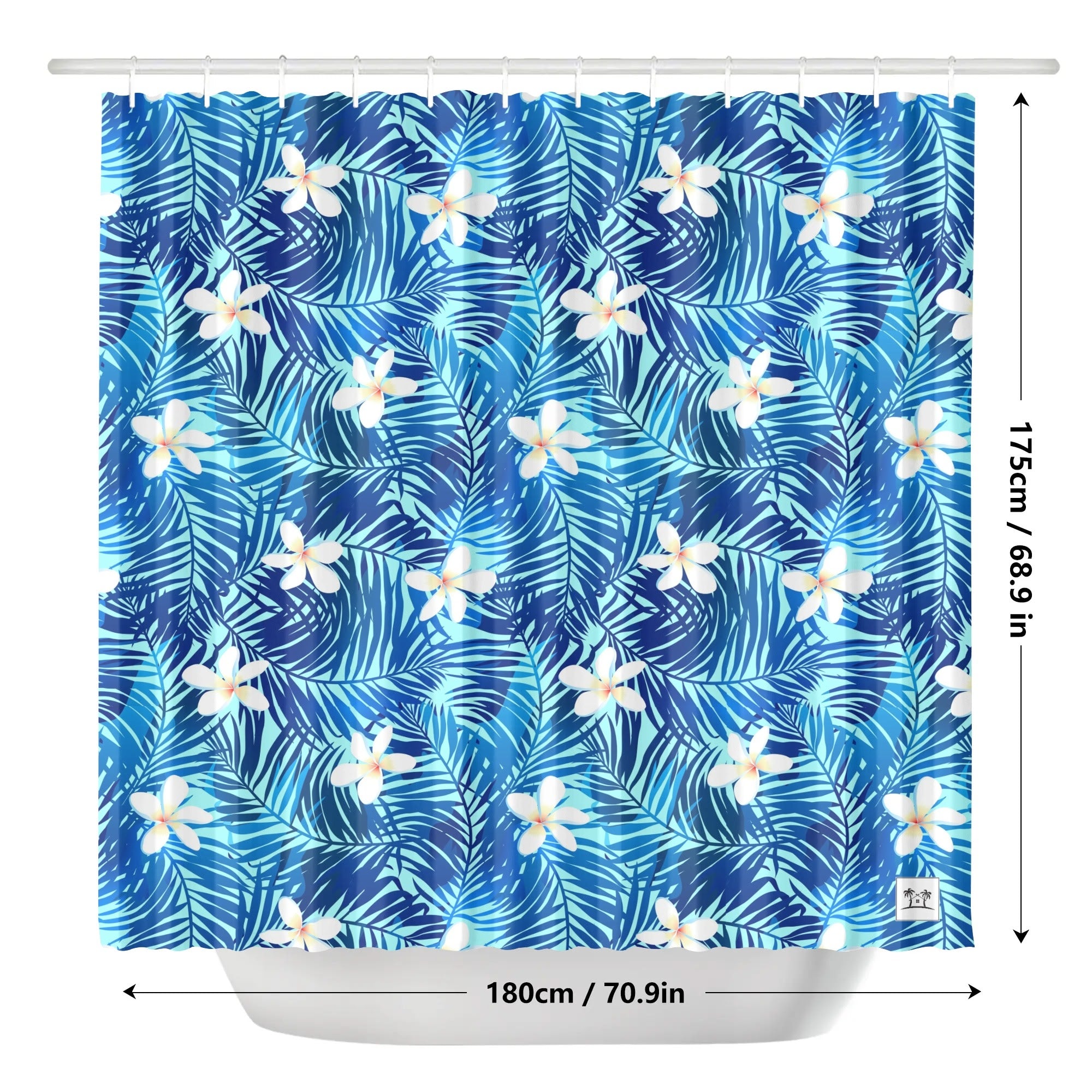 Waterproof Shower Curtain - Plumeria & Palms