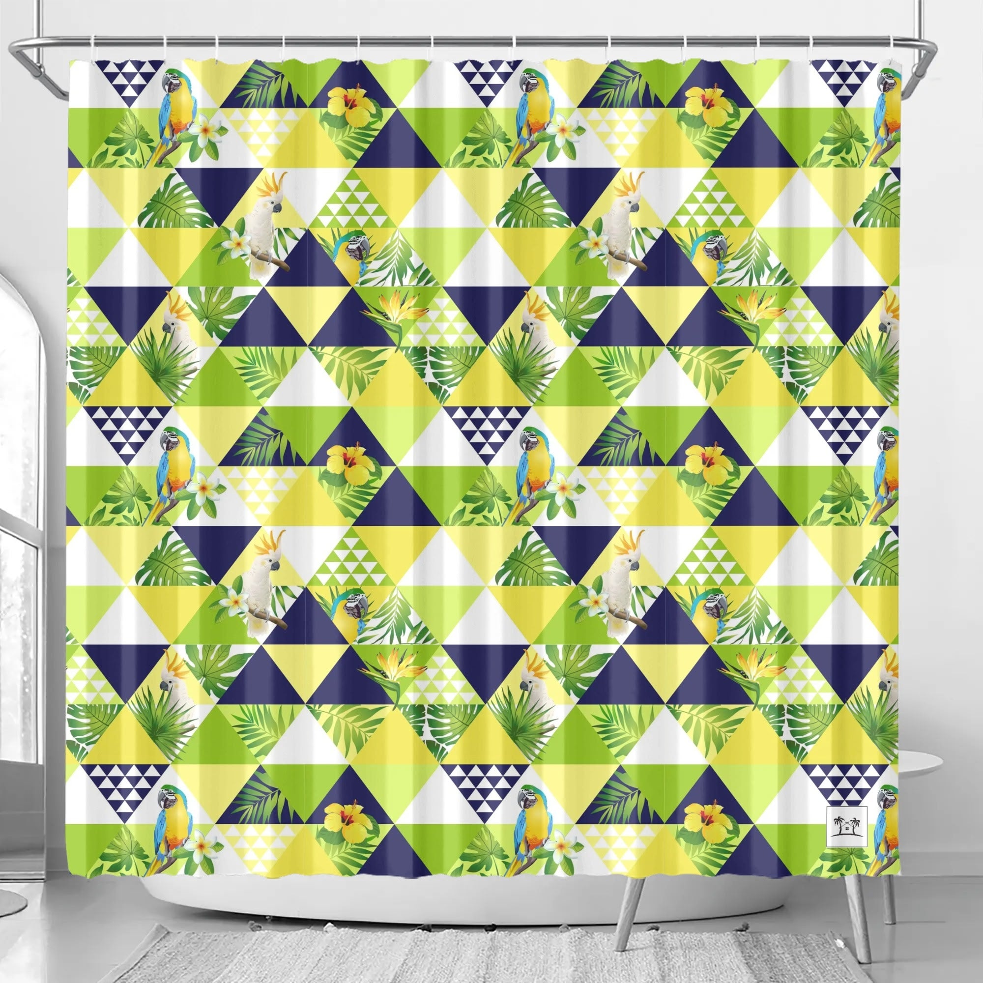 Waterproof Shower Curtain - Tropical Triangles