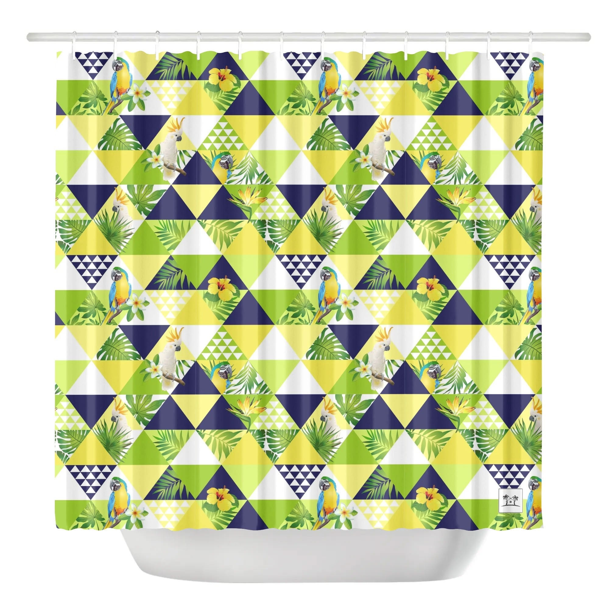 Waterproof Shower Curtain - Tropical Triangles