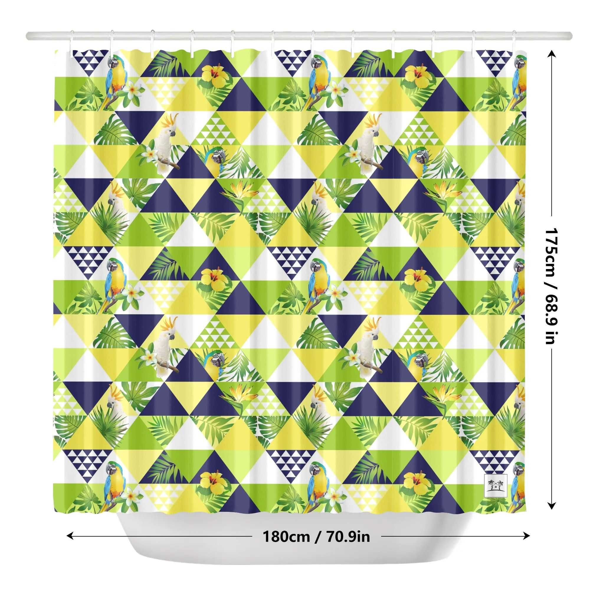 Waterproof Shower Curtain - Tropical Triangles