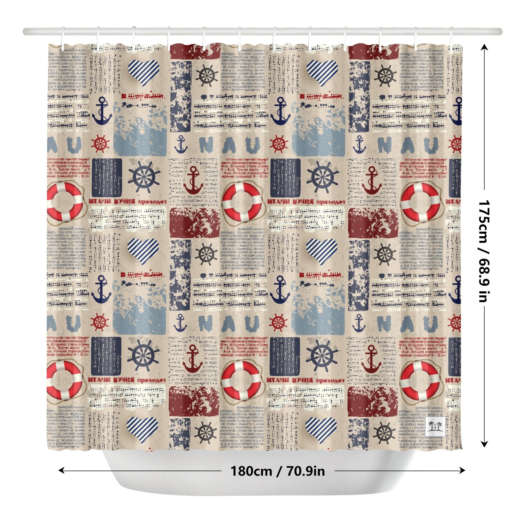 Waterproof Shower Curtain - Nautical