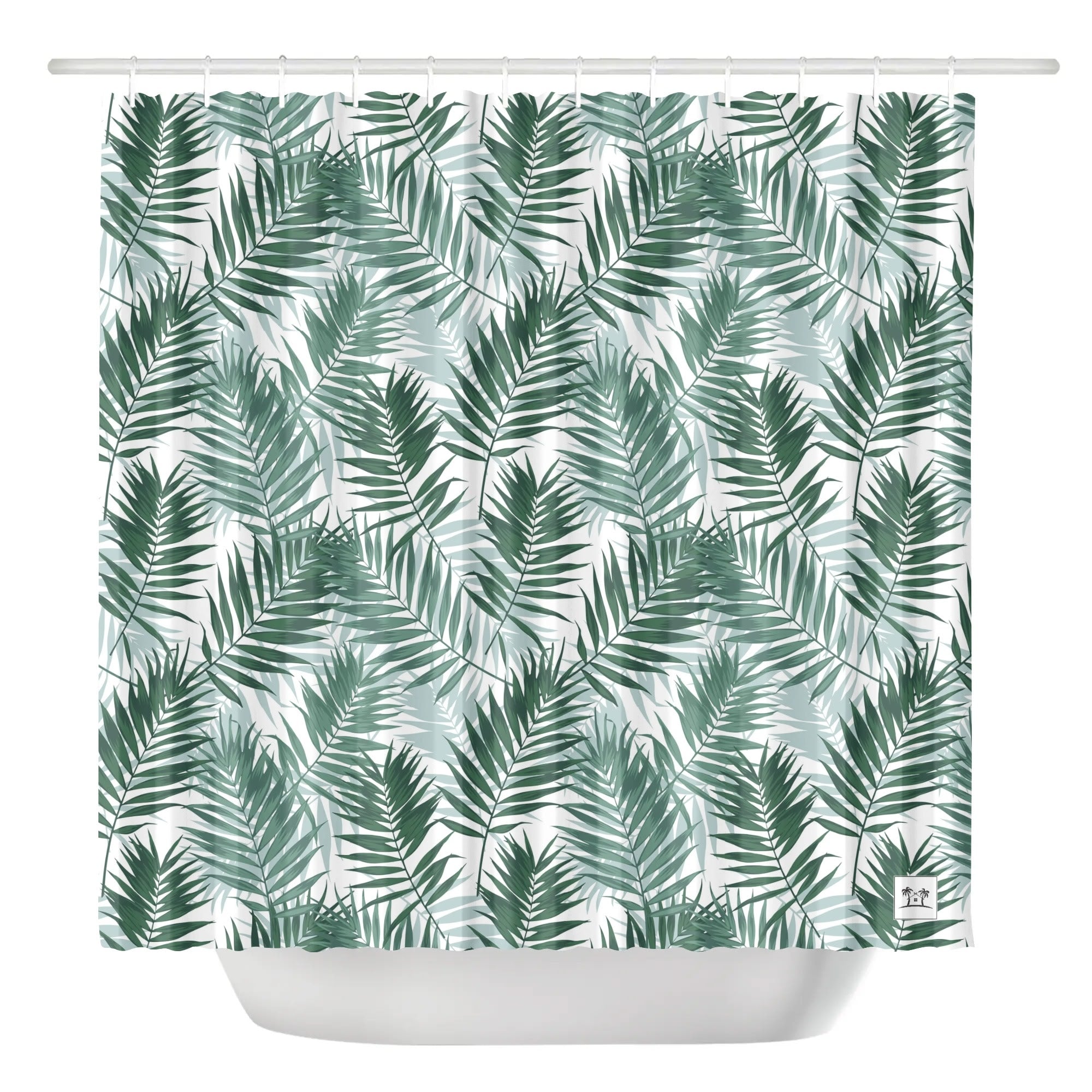 Waterproof Shower Curtain - Emerald Palms