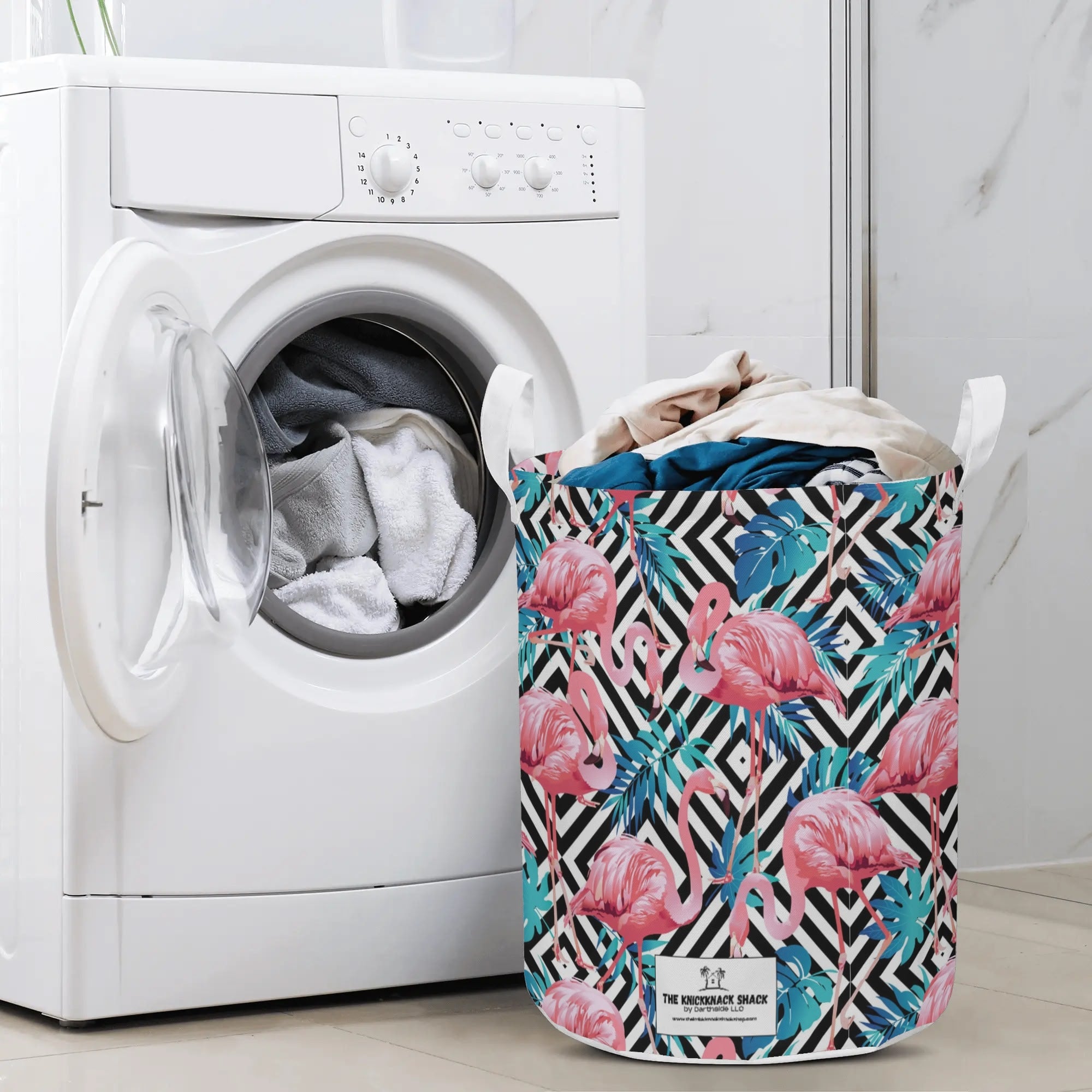 Round Laundry Hamper - Tropical Tessellations