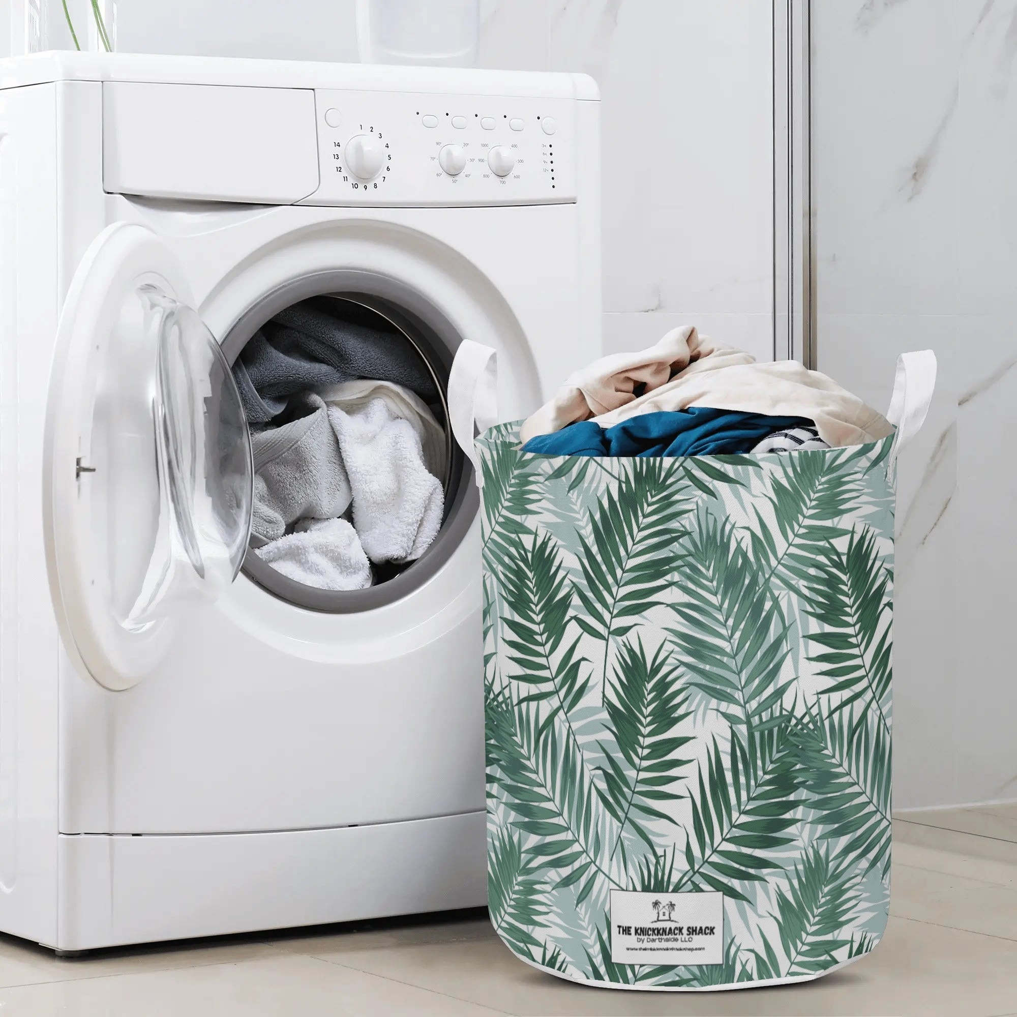 Round Laundry Hamper - Emerald Palms