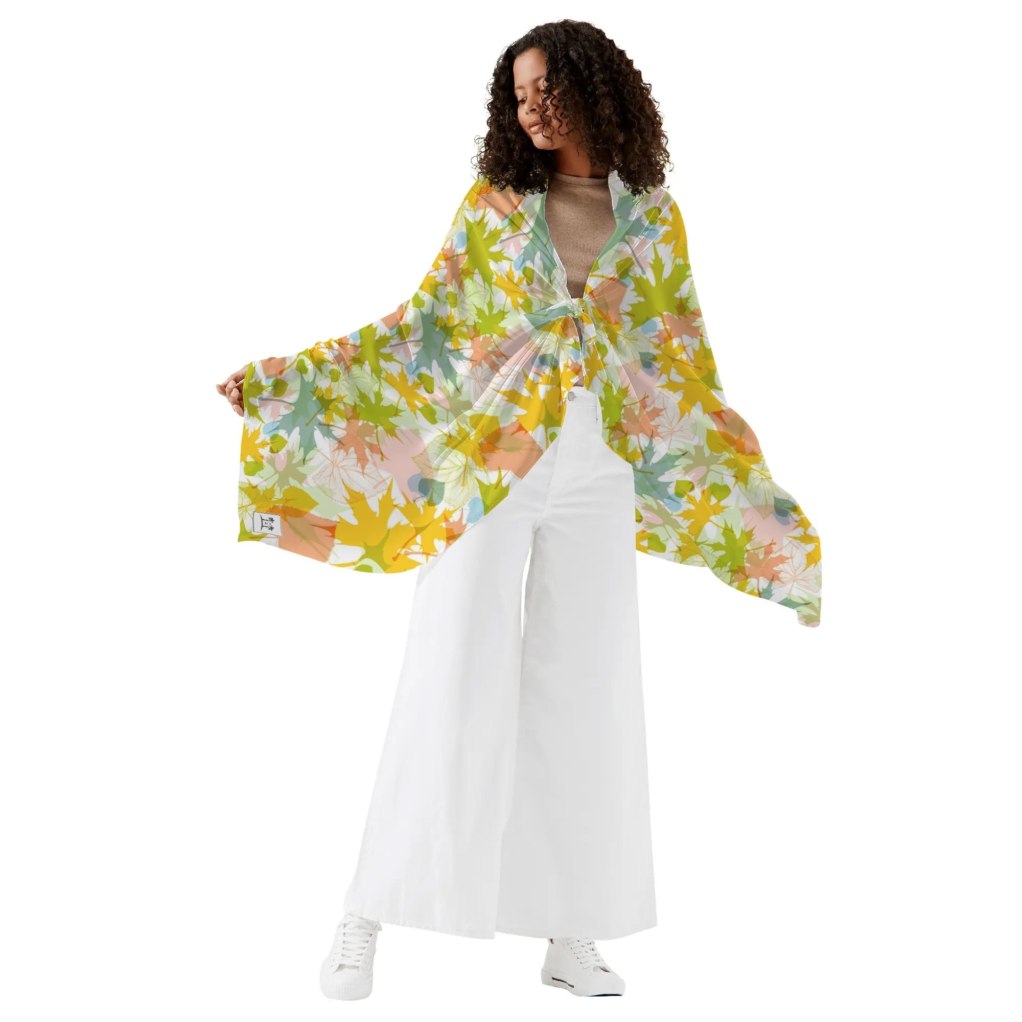 Women's Shawl-Style Coverup - Fall Foliage