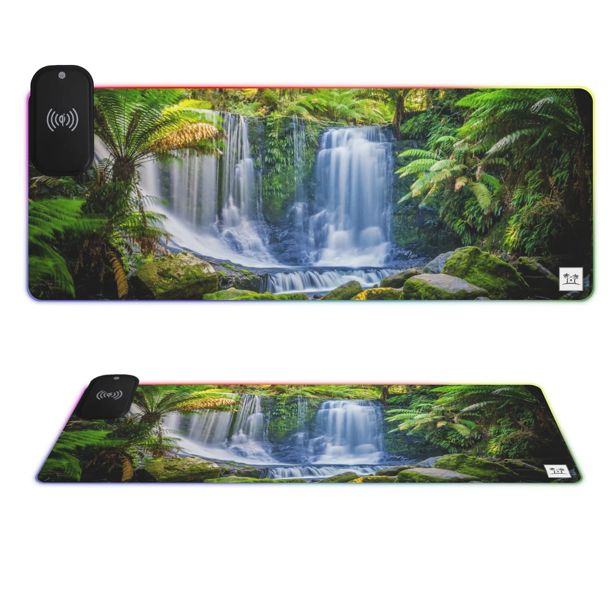 Wireless Charging Neoprene Gaming Desk Pad - Rainforest