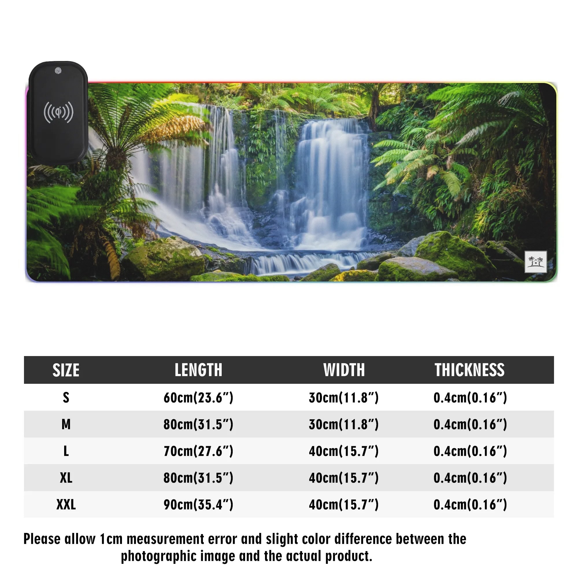 Wireless Charging Neoprene Gaming Desk Pad - Rainforest